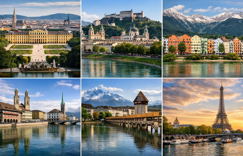 Europe 10N - Vienna 1N - Salzburg 1N - Innsbruck 1N - Zurich 2N - Lucerne 2N - Paris 3N